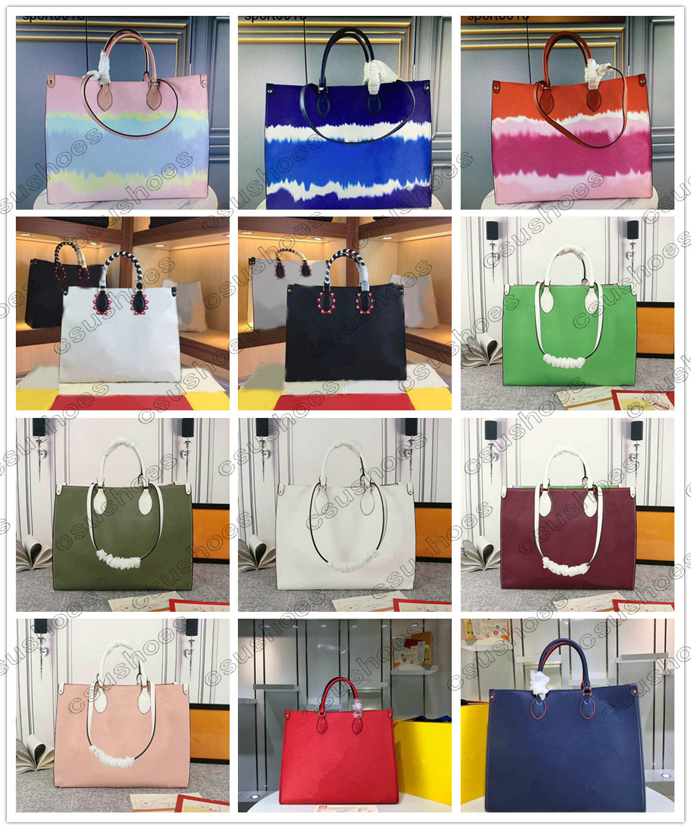 

Crafty Giant Shoulder Handbag ONTHEGO GM Womens Shopping Bags Leather Anvas Large Capacity Tie Dye VintageTote Bag Purse Duplex Print Toron, Fruit green print big flower