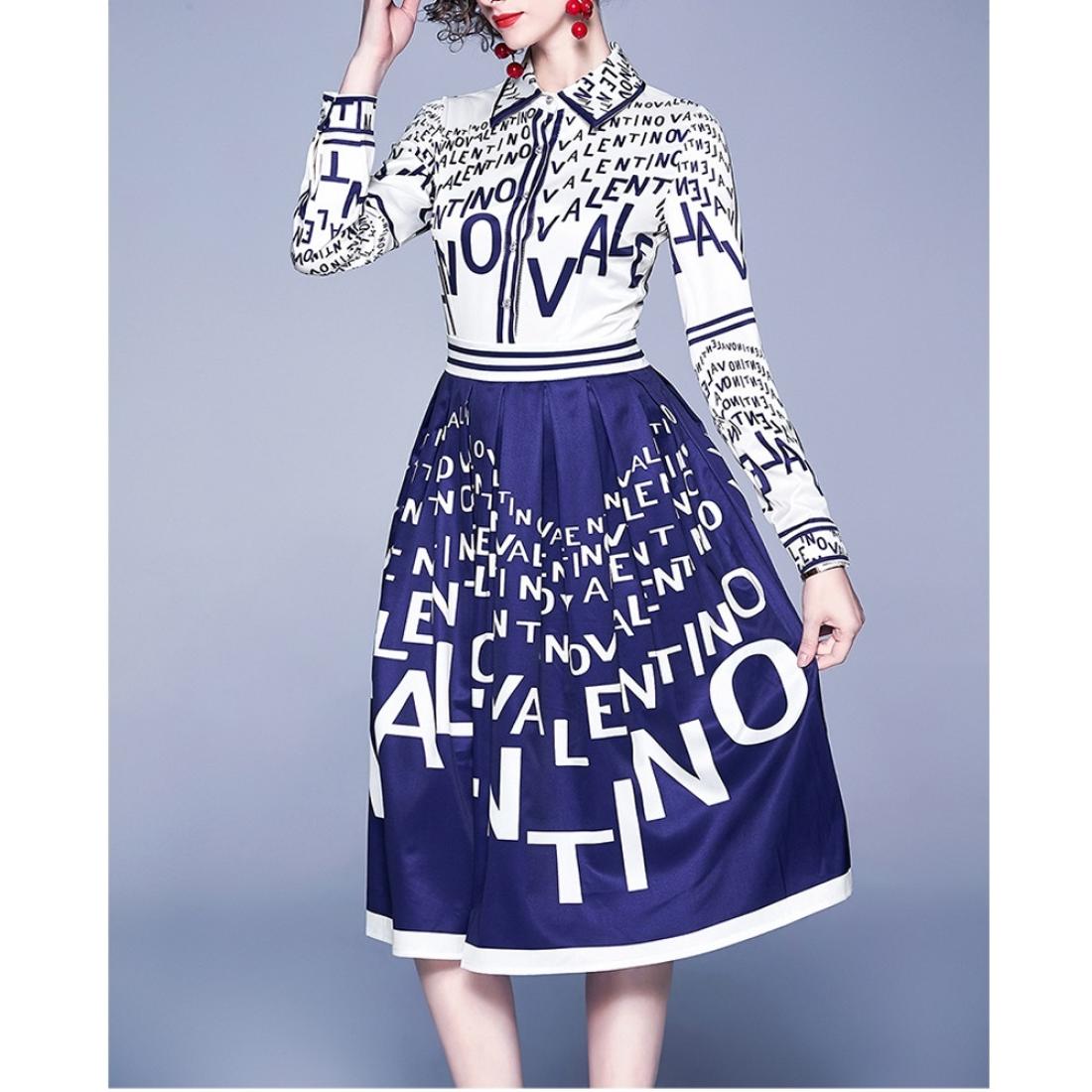 

Elegant Retro Print Big Swing Dress