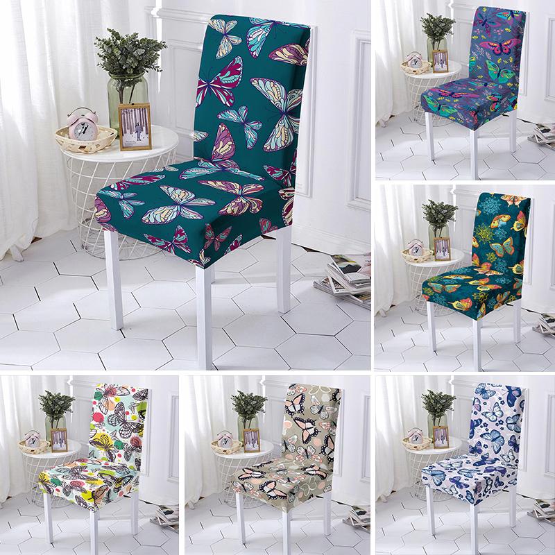 

Butterfly Chair Cover Dining Elastic Chair Covers Spandex Stretch Elastic Office Case Anti-dirty Removable 1/2/4/6pieces