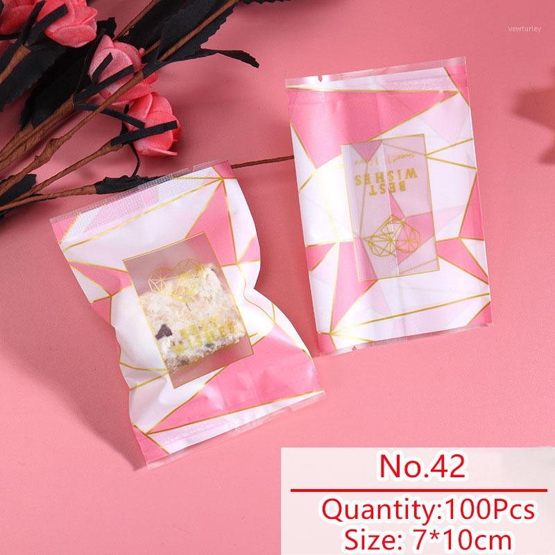 

100pcs/lot Cookie Packaging Bag Homemade Nougat Biscuit Sack Packing Plastic Bags Multi Color Party Wedding Grade Bags1