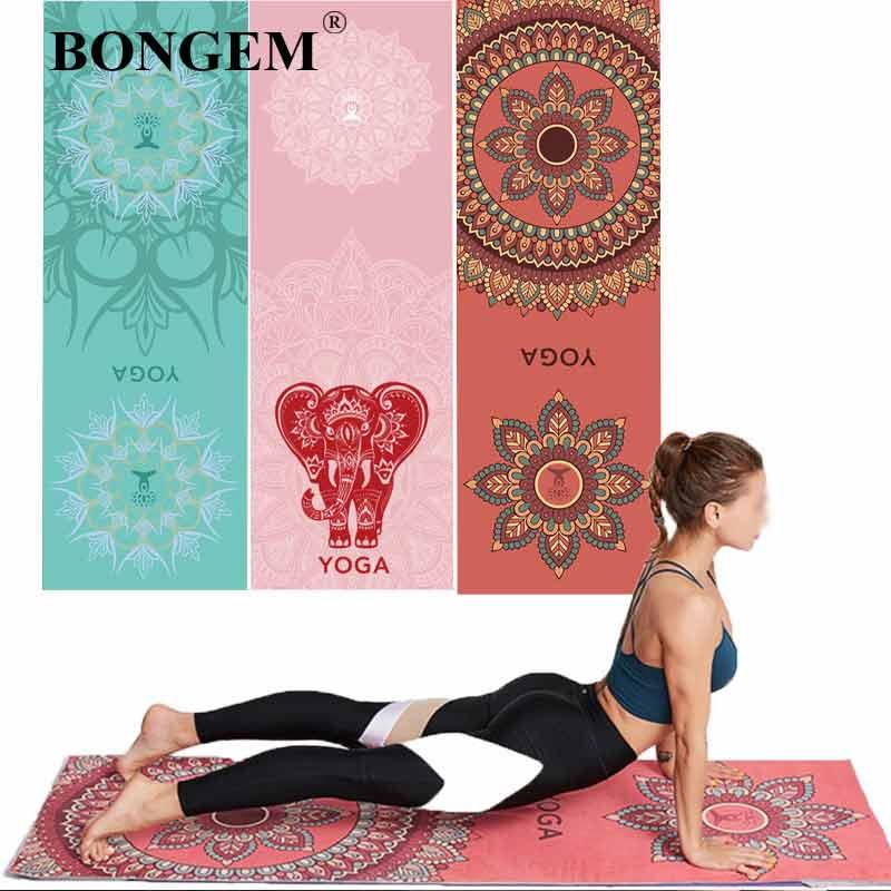 

Hot Yoga Mat Towel Printed Yoga Towel Non Slip Fitness Workout Mat Cover For Pilates Gym Blankets, Red