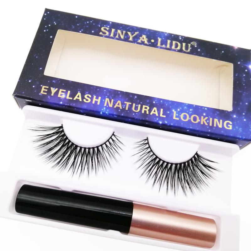 

1 Pair 5D Beauty False Mink Magnetic Lashes With Liquid Eyeliner Faux Cils Maquillage Natural Boxes Packaging Wholesale Eyelash
