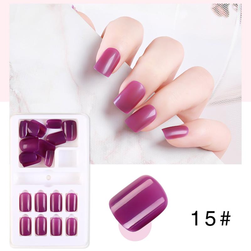 

New Fake Nails Tips Set 12 Sizes Natural French Short False Nails Tips Full Cover for Nail Salons DIY Nail Art Tool, Red