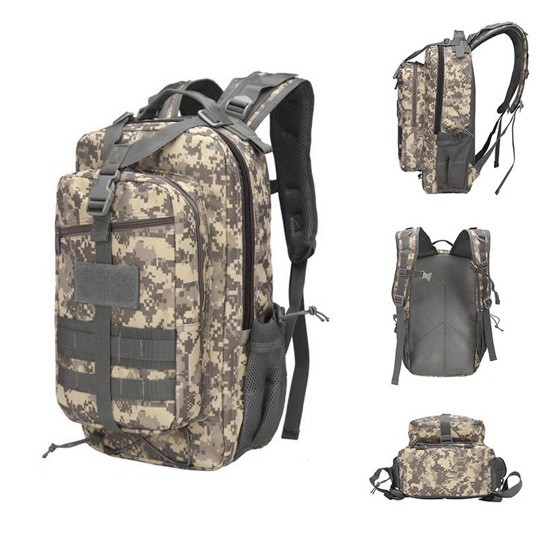 

Outdoor Sports Tactical 3P Backpack Molle Oxford Fabric Rucksack Large Capacity Camping Trekking Hunting Fishing Bag, Black