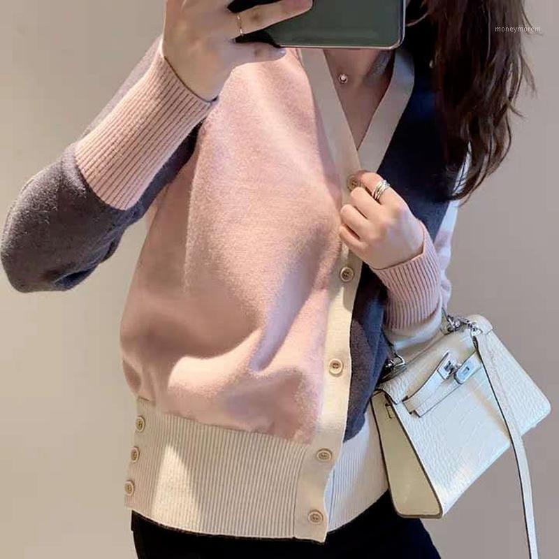 

Sweater Women Casual V-neck Knitted Cardigan Women Autumn Winter Long Sleeve Button Female Cardigan Loose Streetwear Sweaters1, Orange