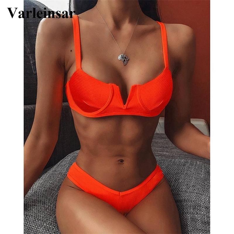 

Underwired Bikini Push Up Swimsuit Female Swimwear Women Two-pieces Bikini set High Leg Cut Bather Bathing Suit Swim Wear V1549 Y200319, Hot pink