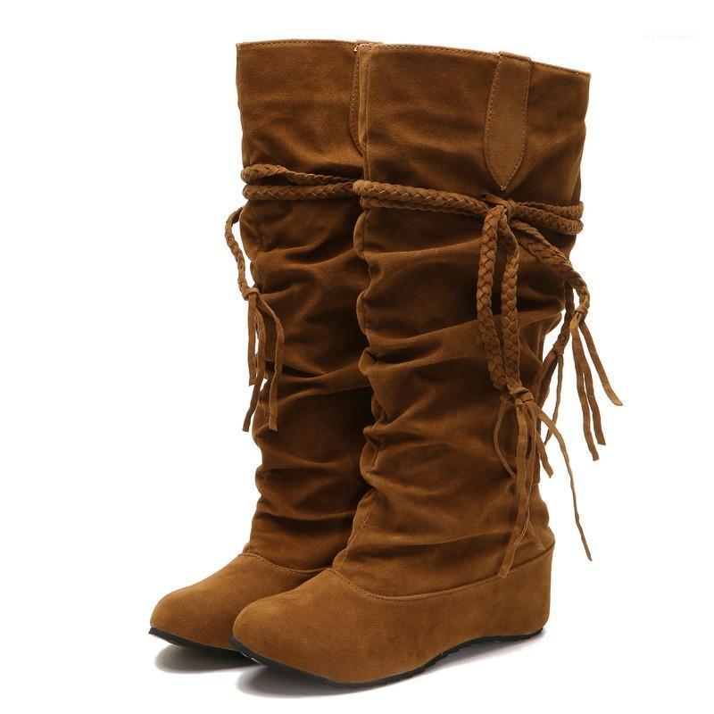 

Explosion Women's Large Boots Fashion All-match Women's Fringed Boots European and American Round Head High-leg1, Pink