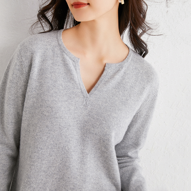 

2021 High quality 100% Winter New Three Standard Female Colors Pullovers the Neck Long Shirts Cashmere and Knit Jumper Wool F4YP, Red