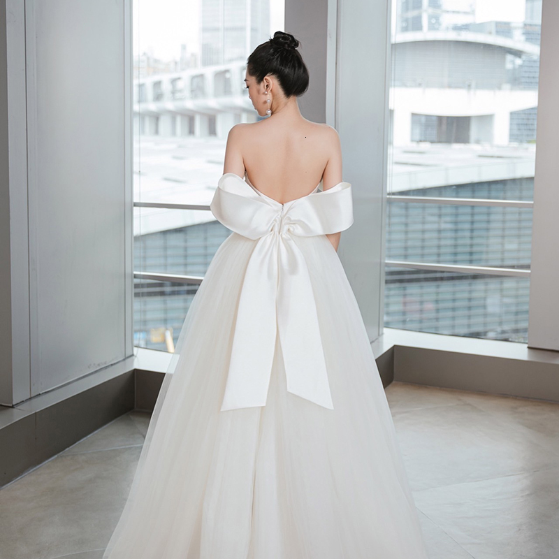 

2021 New Sexy Satin Off Shoulder Dressed Bride KI0S, Same as the photos
