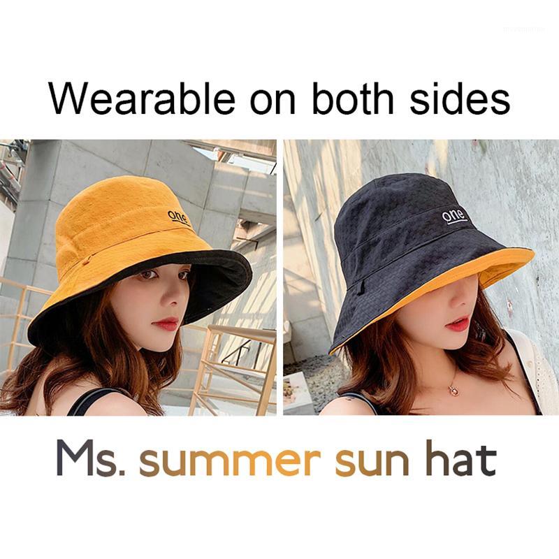 

K30 Double-sided Fisherman Hat Korean Leisure Big Brim Sun Hat Ladies Outdoor Fashion Cycling Beach Cap Sunhat1, K30-red