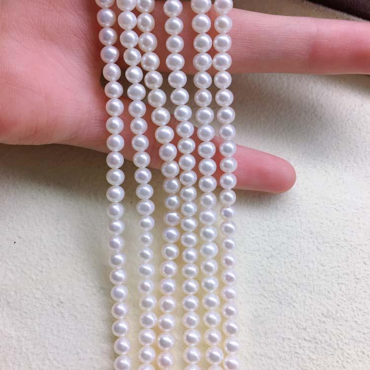 

Cultured Pearl Size 4-4.5mm Round Shape with Perfect Pearl Luster for Diy Jewelry Loose Strand Accessories