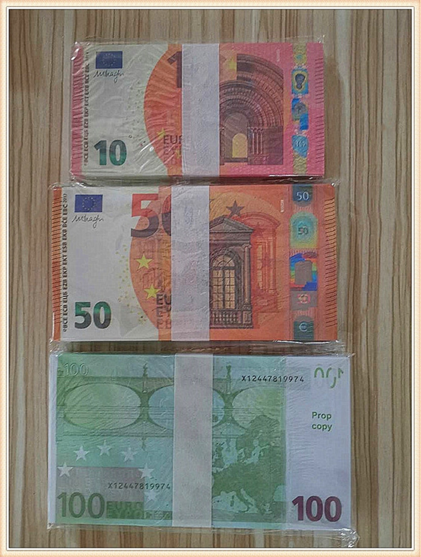 

2021 Hot Sale Prop Money EUR 10/20/50/100/200/500 Paper Copy Banknote Prop Money 100PCS/Pack 08
