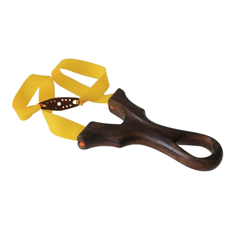 

Ebony Wood Flat Leather Slingshot High Precision Outdoor Competition Slingshot Shooting Hunting Powerful