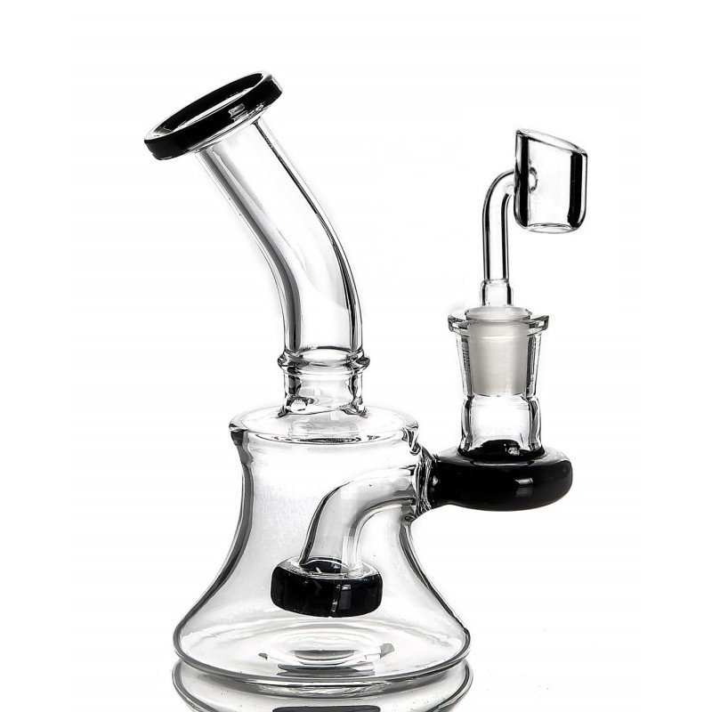 

18cm Black Heady Glass Pipe Dabbing Rig Tobacco Smoking Tool 14banger