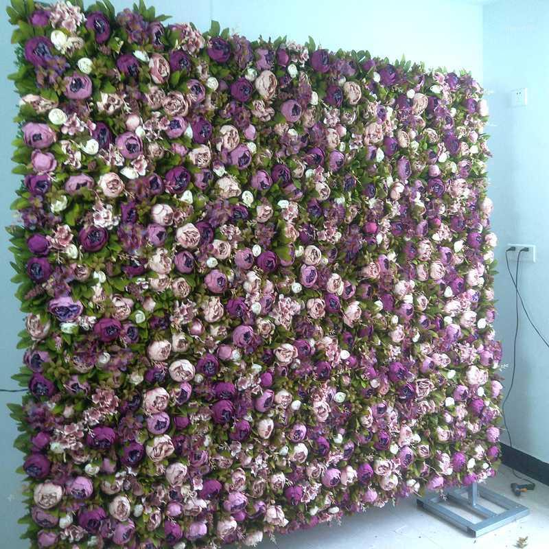 

SPR 3D Artificial rose peony purple flower wall wedding backdrop party events artificial flower arrangements1