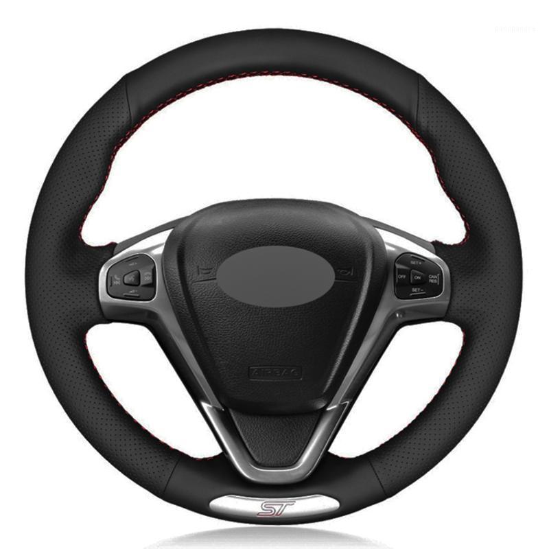 

Car Steering Wheel Cover Hand-stitched Black Artificial Leather For Fiesta ST 2013 2014 2020 20201