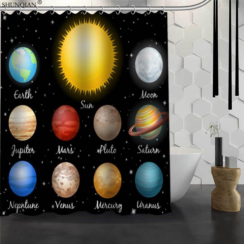 

New Space Universe Shower Curtain Waterproof Fabric Bath Curtain Polyester Fabric Bathroom 180X200cm150X180cm