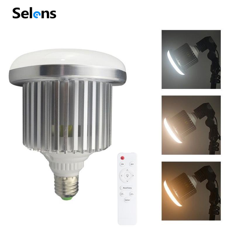 

Selens E27 35W LED Photo Studio Light Bulb Lamp Adjustable Brightness 3200K~5500K With Remote Control Studio Photo Video Light