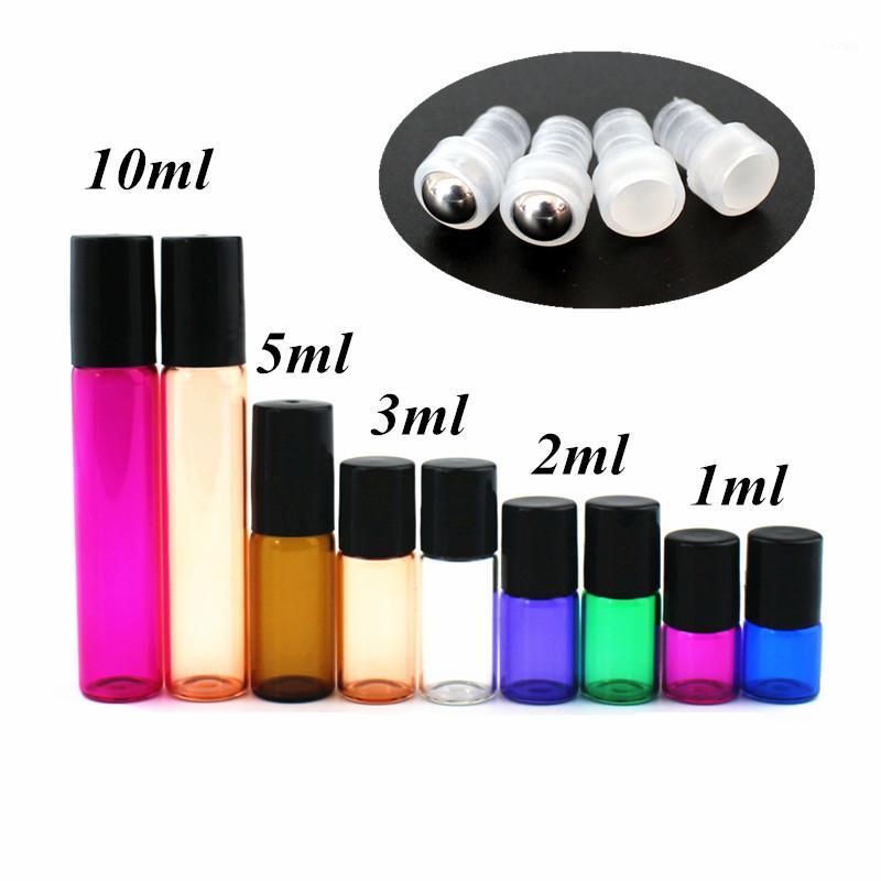 

5PC/Pack 1ml 2ml 3ml 5ml 10ml Thin Glass Roll on Bottle Sample Test Roller Essential Oil Vials with Stainless Steel/Glass Ball1