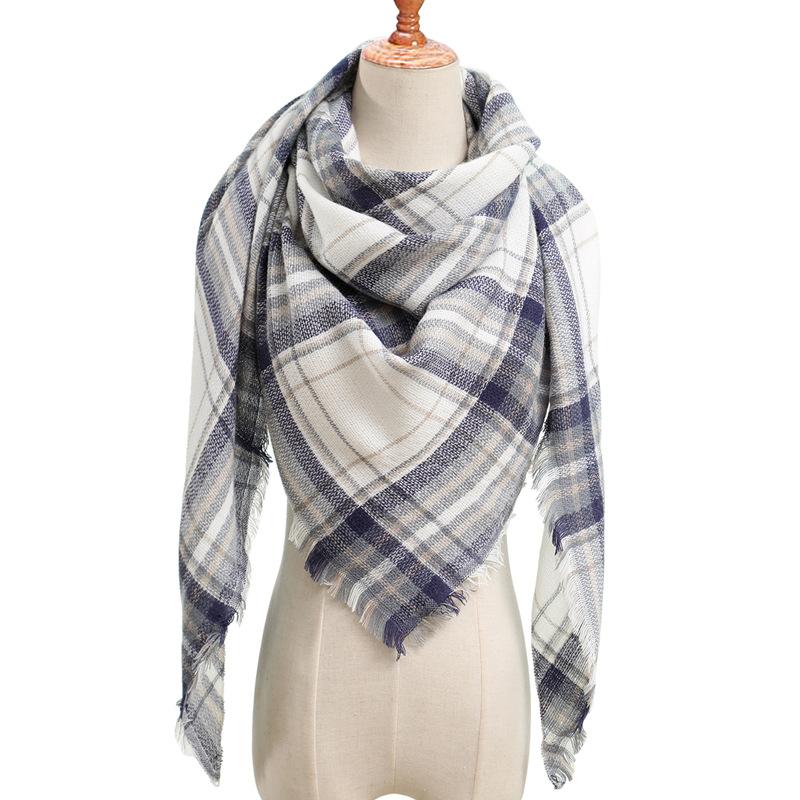 

41 styles fashion knitted spring hair scarf women winter plaid warm cashmere scarves shawls luxury neck bandana pleated shawl