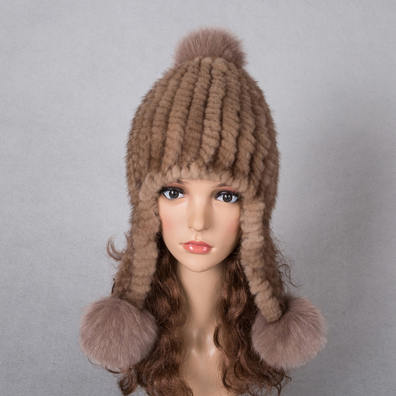 

Mink Tampon Made Male New Vison In Autumn And Winter Female Hat Skin Hats Fox Ears Third From Children