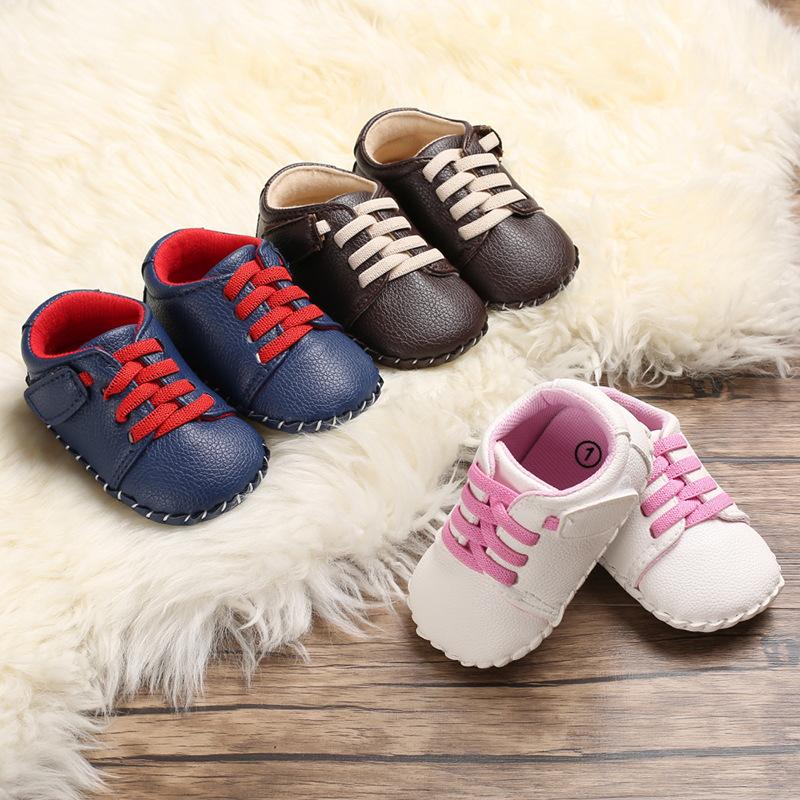 

Newborn Baby Shoes Toddler Prewalker Shoes Baby Boy Girl Pu Leather infant