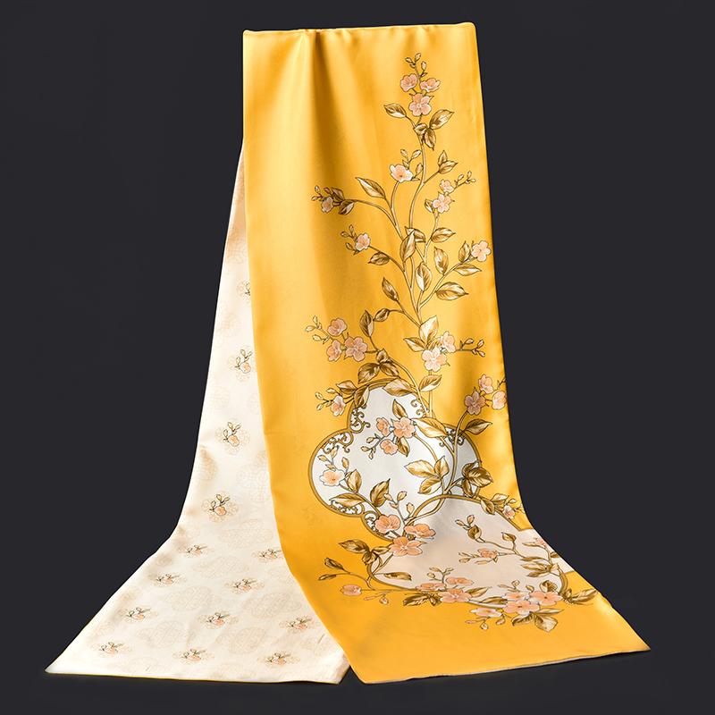 

100% Pure Silk Scarf Women Print Shawls Wraps for Ladies Real Silk Hijab Natural Pure Scarves Foulard Femme