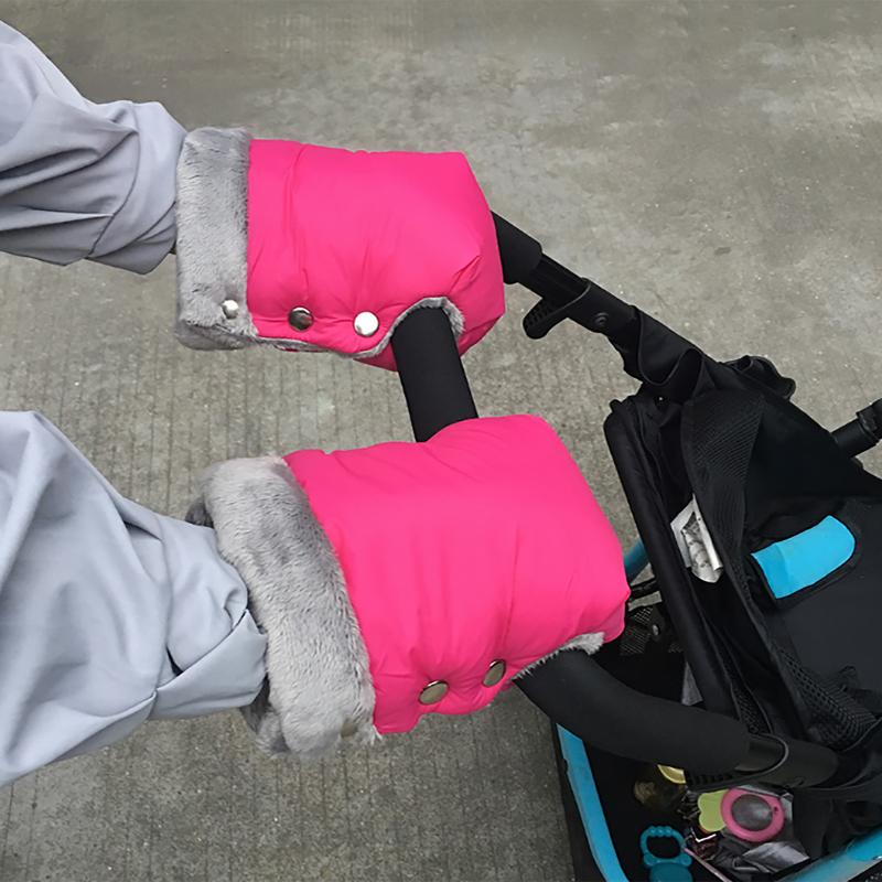 

Winter Stroller Mittens Warmer gloves Stroller Hand Muff Gloves Cotton and nylon fabric Winter Black Waterproof Pushchair
