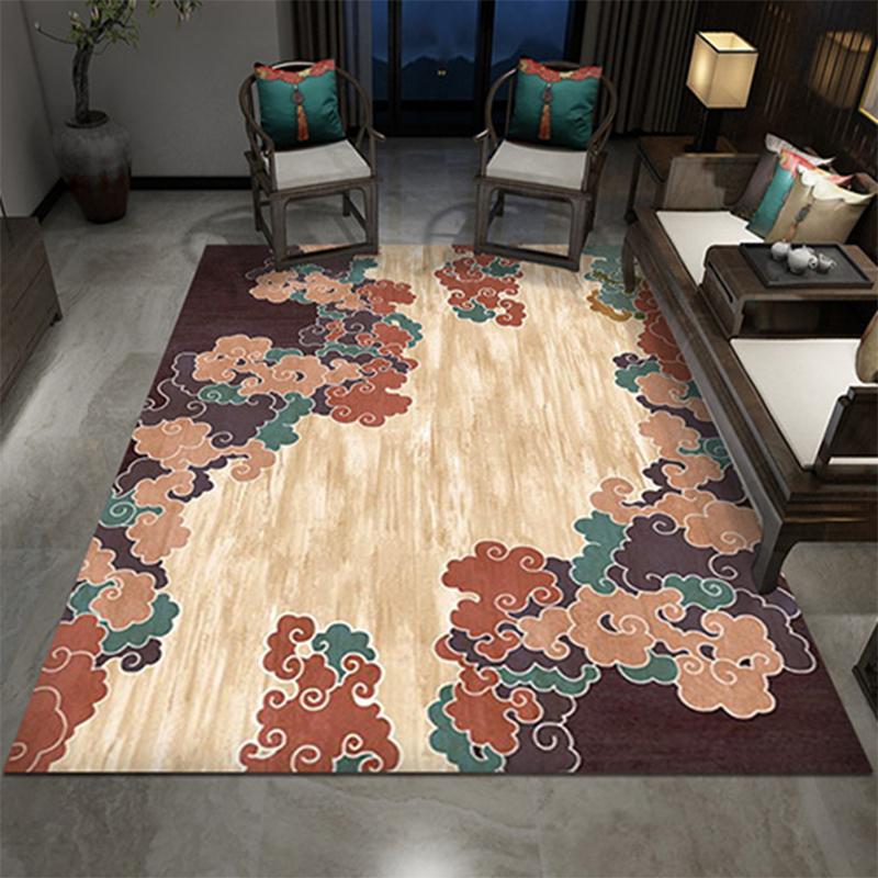 

6MM Chinese Living Room 3D Carpet Simple Flowers And Birds Chinese Style Sofa Carpet Study Bedroom Bedside Coffee Table Blanket