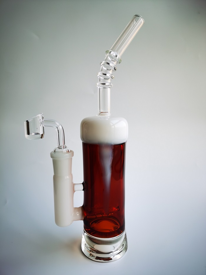 

Vintage Drinking Beer Perc Glass Bong Water smoking hookah pipe 18mm Joint Bubbler Perc Oil Dab Rigs can put customer logo