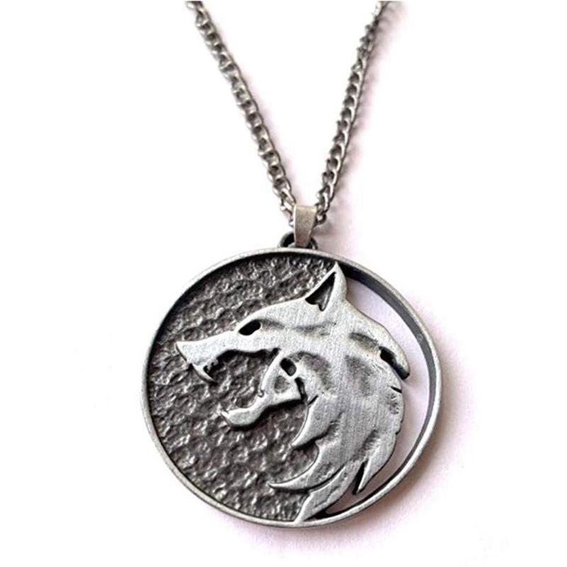 

2020 Fashion Men Pendant Metal Chian Boho Necklace Geralt Cosplay Jewelry Accessories Christmas Gift A1