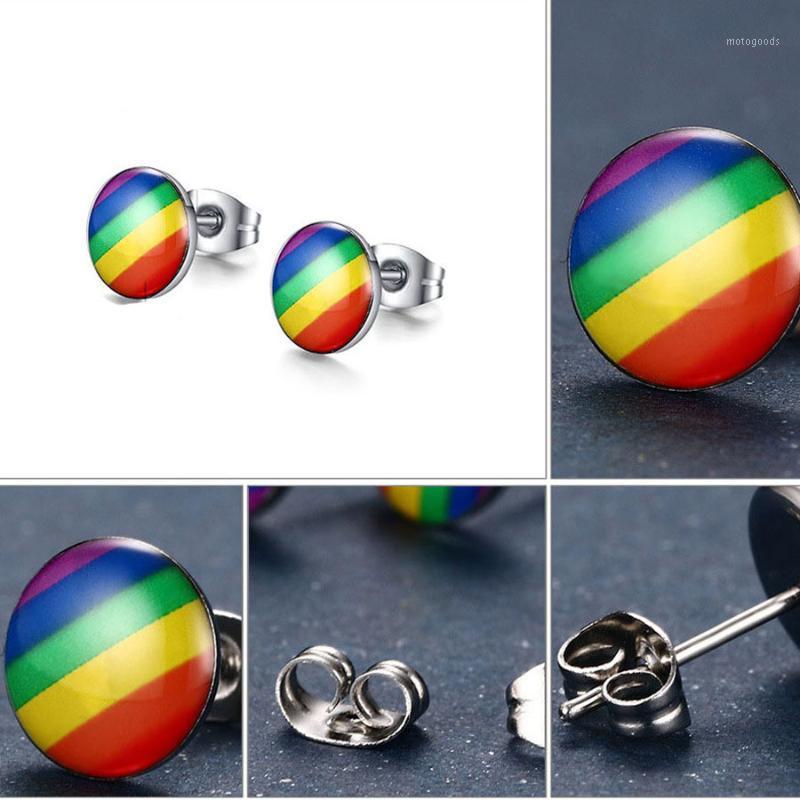 

Boucle d'oreille Femme 2020 Fashion Jewelry Korean Multi Color Enamel Pride Pin Gay Earrings Brinco Stud Earrings For Women1