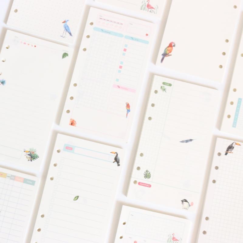 

Cute cartoon creative animals design 6 holes inner refilling papers core for spiral binder planner notebooks,12 kinds,A5 A61