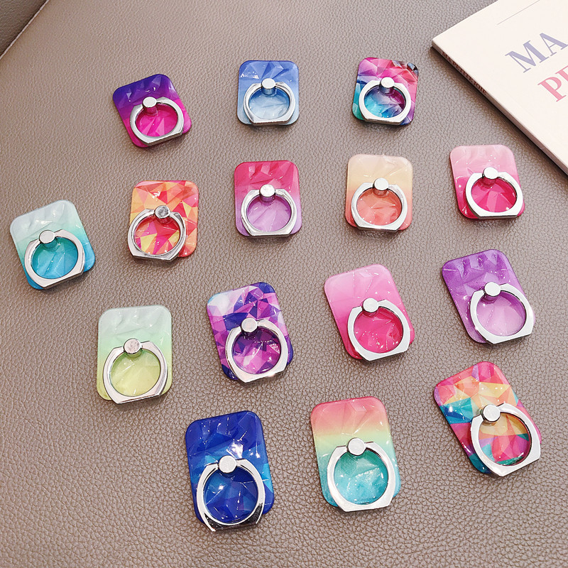 

Ring Buckle Bracket Phone Holders Gradient Universal Diamond Texture Starry Sky Bumpy Feel Rhombus Finger Stand