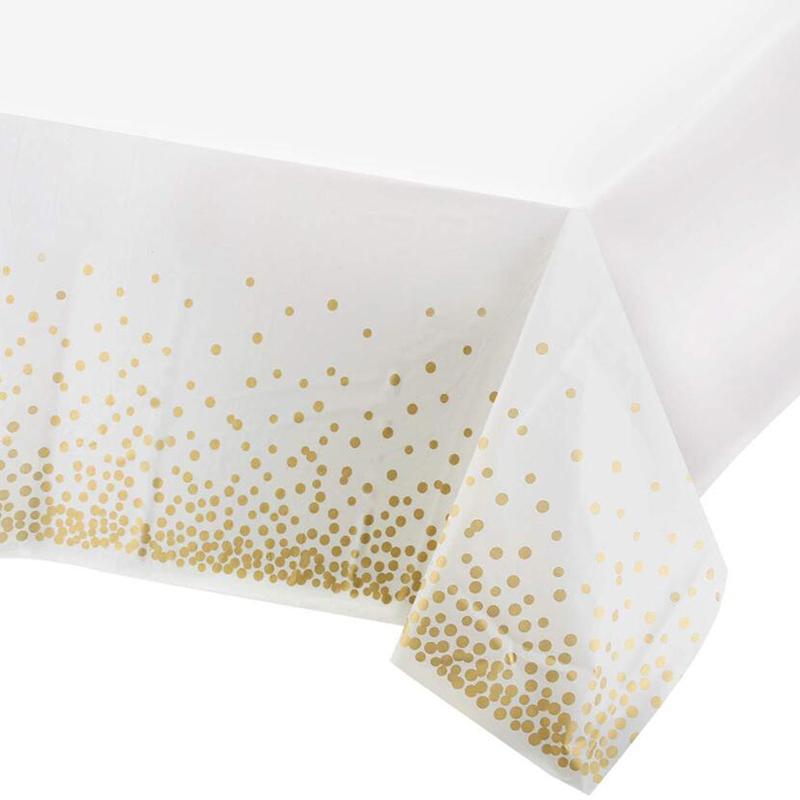 

PVC Wedding Party Table Cloth Rectangular Country Style Dot Print Dining Table Cover Tablecloth Kitchen Home Decor, Red