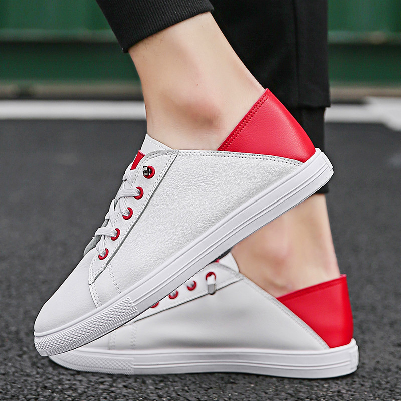 

2020 Male casual will see breathable rubber lace flat shoes outdoor leisure sports trend plate homobre zapatos, Black