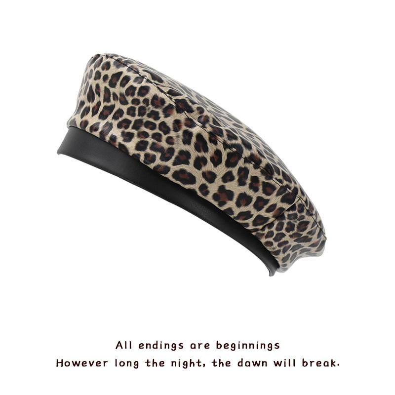 

PU Leather Leopard Berets