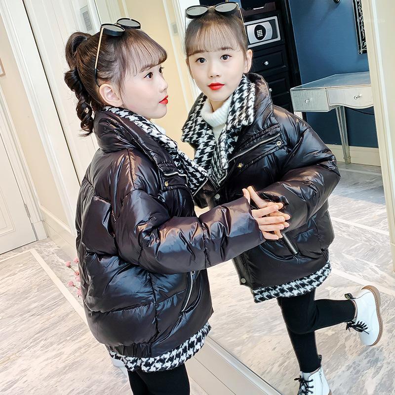 

Girls Padded Cotton Clothes 2020 New Autumn and Winter Clothes Western Style Girl Mock Two-Piece Cotton Coat Jacket Short Fashio1, Black