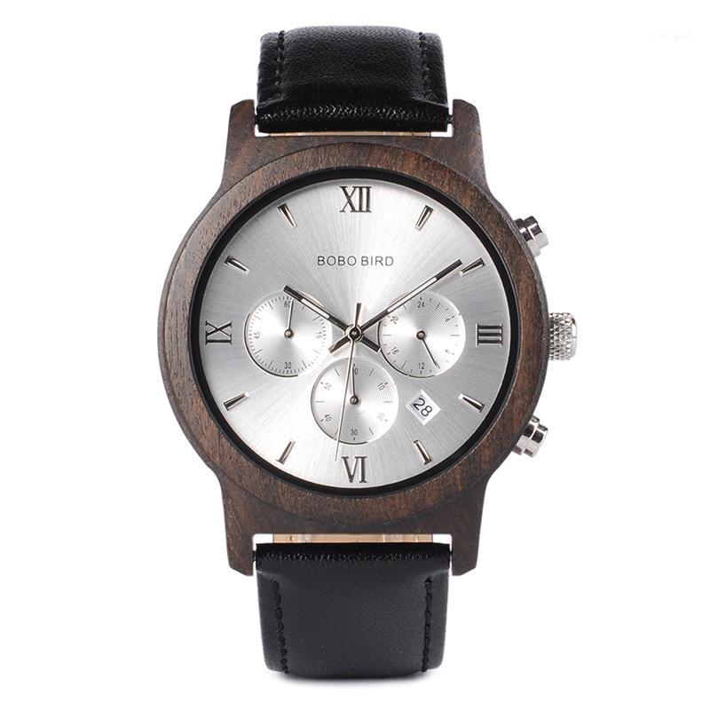 

Wristwatches Wooden Watch Men BOBO BIRD With Date Display Stopwacth Relógios Masculinos De Luxo Slim Quartz Clearance Wholesale High Quality, Paper box