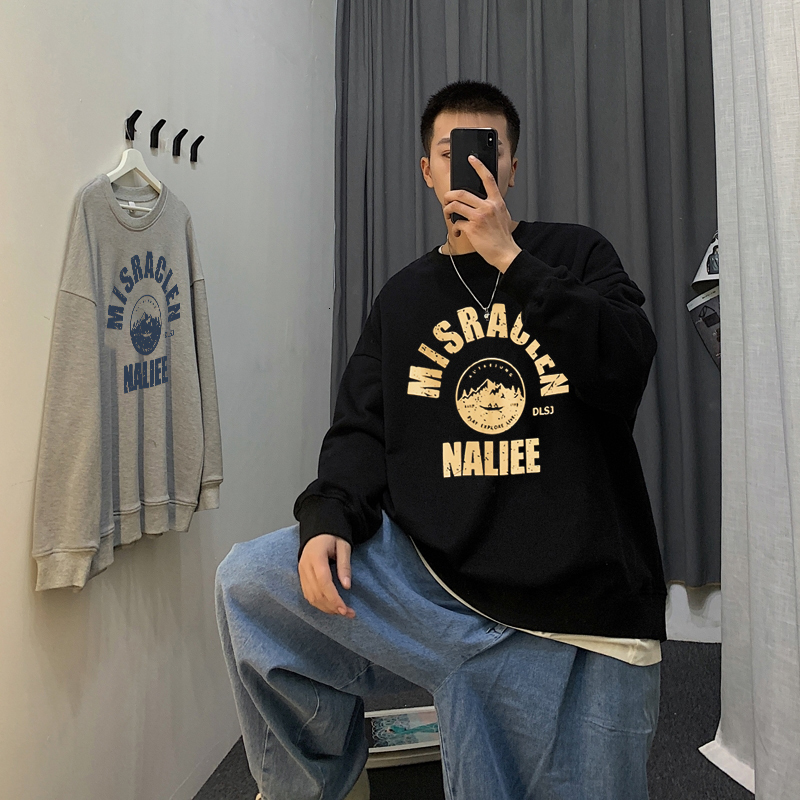 

2021 New Men's Blouse Hip-hop Tide Loose Joker Fall and Winter Style Harajuku-style Coat 4XY8, Black