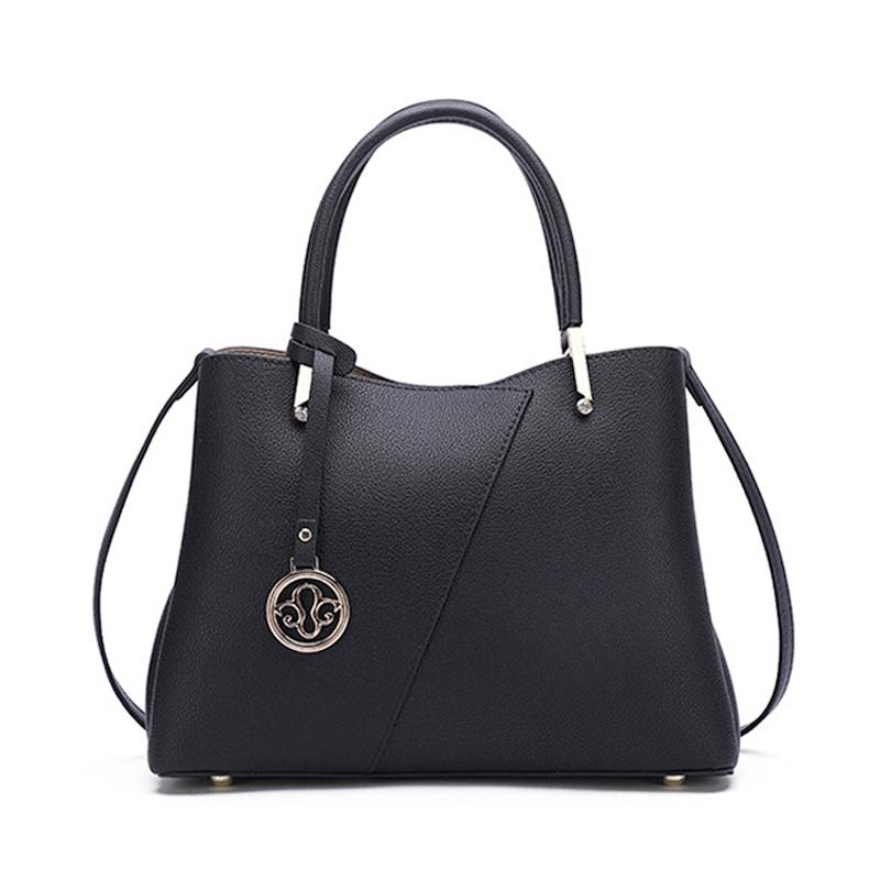 

2021 New Genuine Leather Bags Real Cowhide Leather luxury handbags women bags designer women Female shoulder, Black