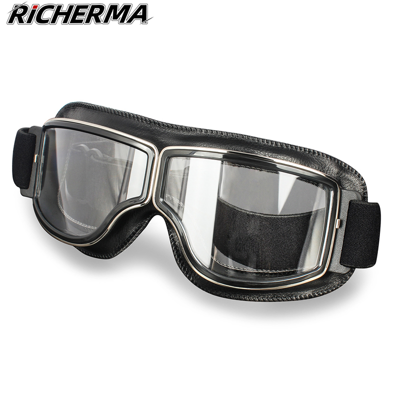 

Men Retro Motorcycle Glasses Steampunk Windproof Dirt Bike Goggles Women Anti-Dust Scooter Motocross Ski Snowmobile Snowboard 220214