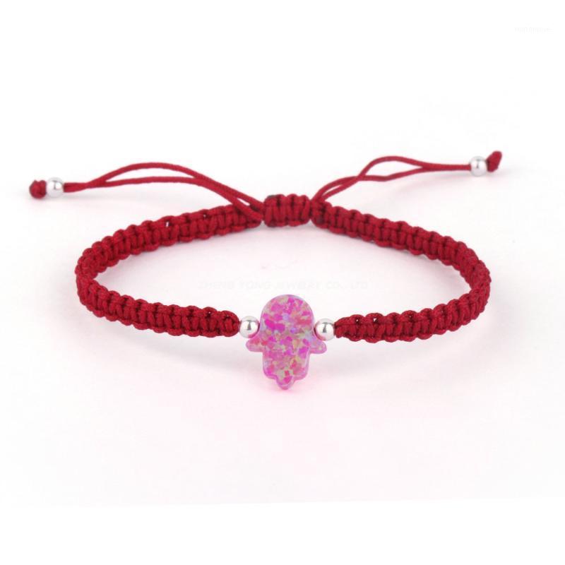 

New Arrival Hand Made Hamsa Opal (OP09) Nylon Chain Bracelet With 3mm 925 Sterling Silver Beads1