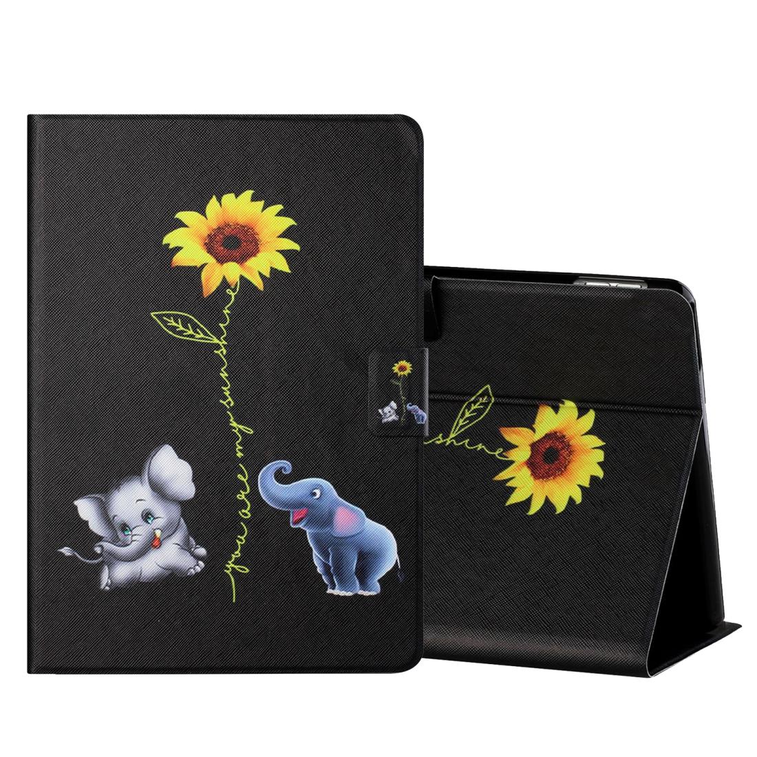 

For Amazon Kindle Fire HD8 Colored Drawing Horizontal Flip Leather Case with Holder Card Slots Sleep Wake-up Function