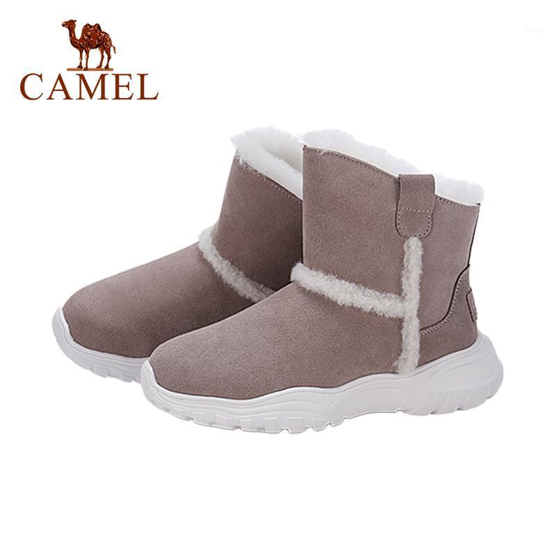 

CAMEL Winter Warm Snow Boots Women Short Plush Warm Ankle Boots Comfortable Female Shoes Black 2021 New1, A94275663-red rice