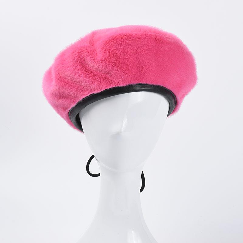 

Faux Fur Beret Hats Women Winter French Hat Girls Solid Color Fashion Autumn Winter Beret Hat For Women Flat Cap Fur Berets1, White