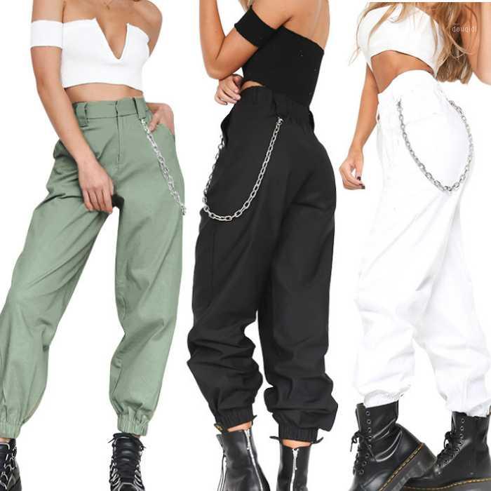 

Streetwear Cargo Pants Women Casual Joggers Black High Waist Loose Female Trousers Korean Style Harem Pants1