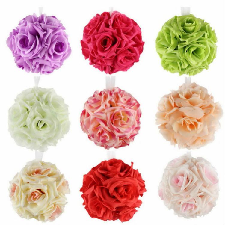 

New 1pc (3 size) Simulation Rose Silk Flowers Ball Decorative Flowers Hanging Rose Ball for Wedding Party Decoration Supplies, Beige