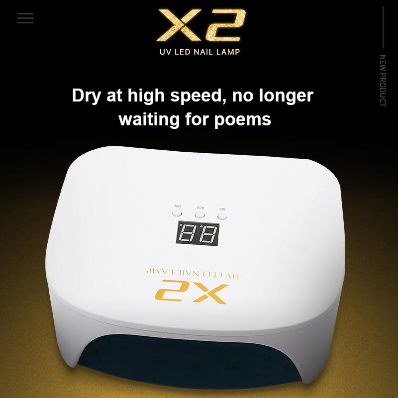 

X2 48W Nail Lamp 24LED UV Lamp Infrared Auto-sensing Manicure Professional Safe Nail Gel Dryer, As shown