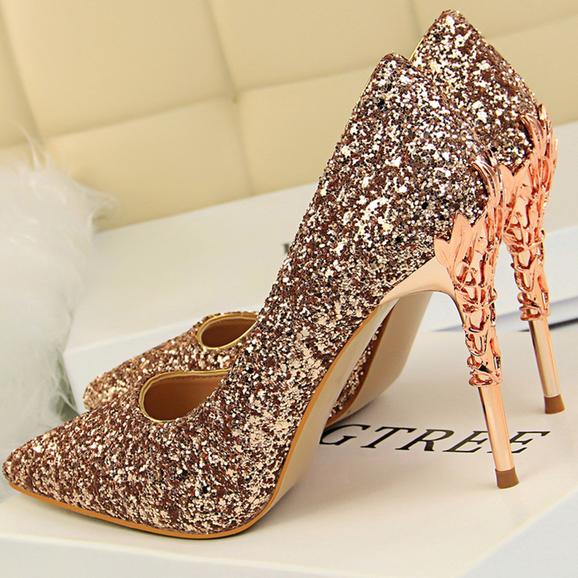 

2020 female fall .5cm extreme high-fashion pumps bling sequins stylish fetish scarpins sexy lady prom dress wedding shoes U4IG, White